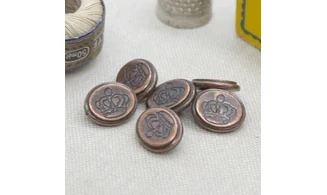 6 boutons / 14MM / Métal Cuivre "Royal"