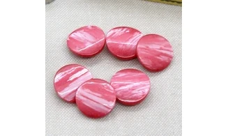6 boutons / 18MM / Rose nacré