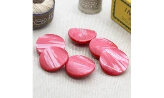 6 boutons / 18MM / Rose nacré