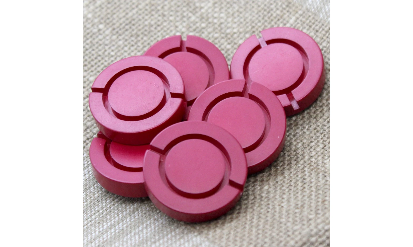6 boutons / 30MM / Rouge "Marin"