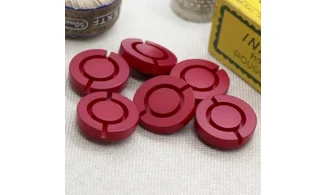 6 boutons / 18MM / Rouge "Marin"