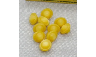 10 boutons / 12MM / Jaune d'or "Ovale"