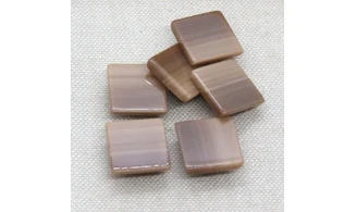 6 boutons / 15MM / Brun "Carré"