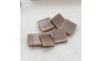 6 boutons / 12MM / Brun "Carré"