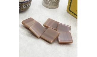 6 boutons / 12MM / Brun "Carré"