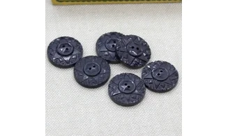 6 boutons / 17MM / Noir "Etoile"