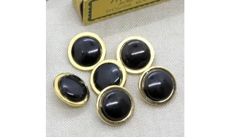 6 boutons / 18MM / Noir et doré