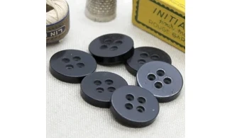 6 boutons / 22MM / Noir "Palet"