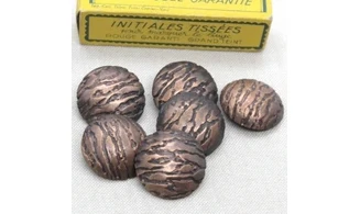 6 boutons / 28MM / Métal cuivre "Zebre"