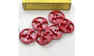 6 boutons / 27MM / Rouge "Lunaire"