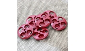 6 boutons / 27MM / Rouge "Lunaire"
