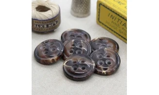 6 boutons / 22MM / Brun "Pierre"