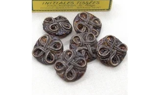 6 boutons / 29MM / Brun "Lacet"