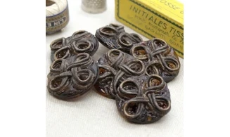 6 boutons / 29MM / Brun "Lacet"