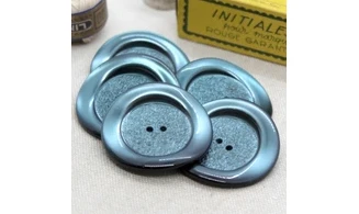5 boutons / 36MM / Bleu nacré