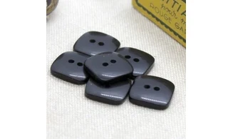 6 boutons / 15MM / Noir "carré"