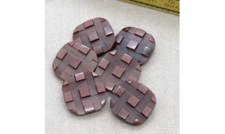 6 boutons / 20MM / Brun "Carreaux"