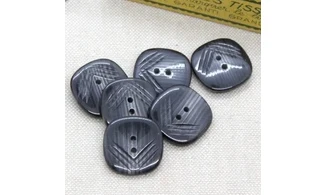 6 boutons / 20MM / Gris "Chevrons"