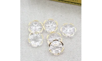 6 boutons / 12MM / Transparent "Fleur"