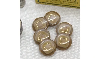 6 boutons / 18MM / Brun "Carré"