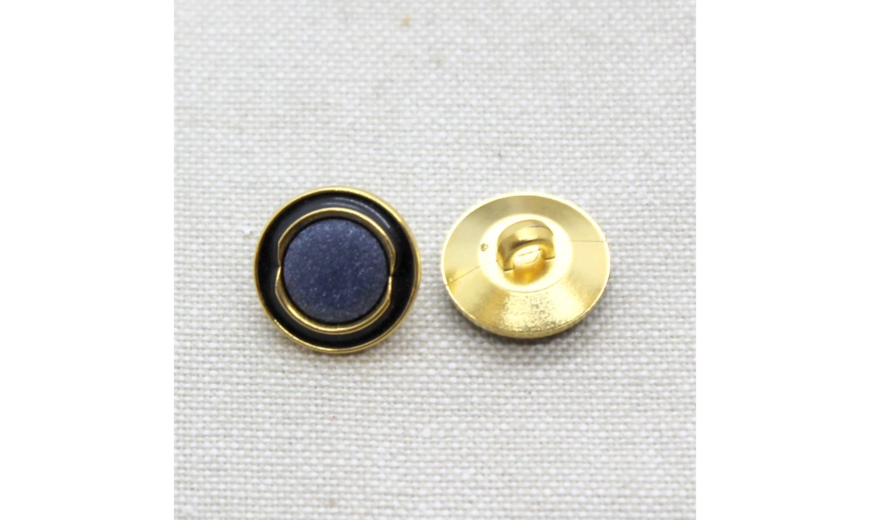 6 boutons / 15MM / Bleu et Or