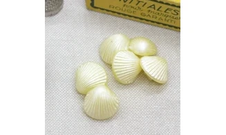 6 boutons / 15MM / Coquillage jaune nacr