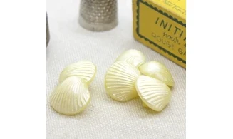 6 boutons / 15MM / Coquillage jaune nacr