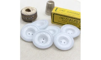 6 boutons / 31MM / Gris bleuté "Chips"