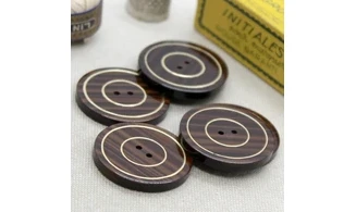 6 boutons / 30MM / Brun "Bois"