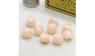 6 Boutons / 9MM / rose nacré