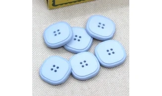 6 boutons / 17MM / Bleu "carré"