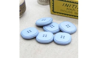 6 boutons / 17MM / Bleu "carré"