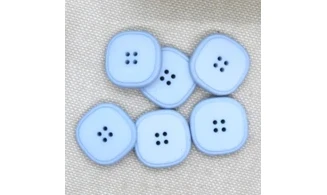 6 boutons / 17MM / Bleu "carré"