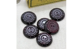 6 boutons / 21MM / Rouge "Bordeaux"