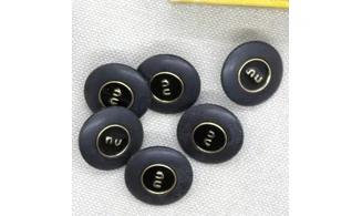 6 boutons / 18MM / Noir "nu"