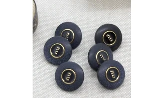 6 boutons / 14MM / Noir "nu"