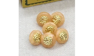 6 boutons / 11MM / Corail et doré