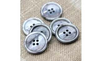 6 Boutons / 25MM / Gris irisé