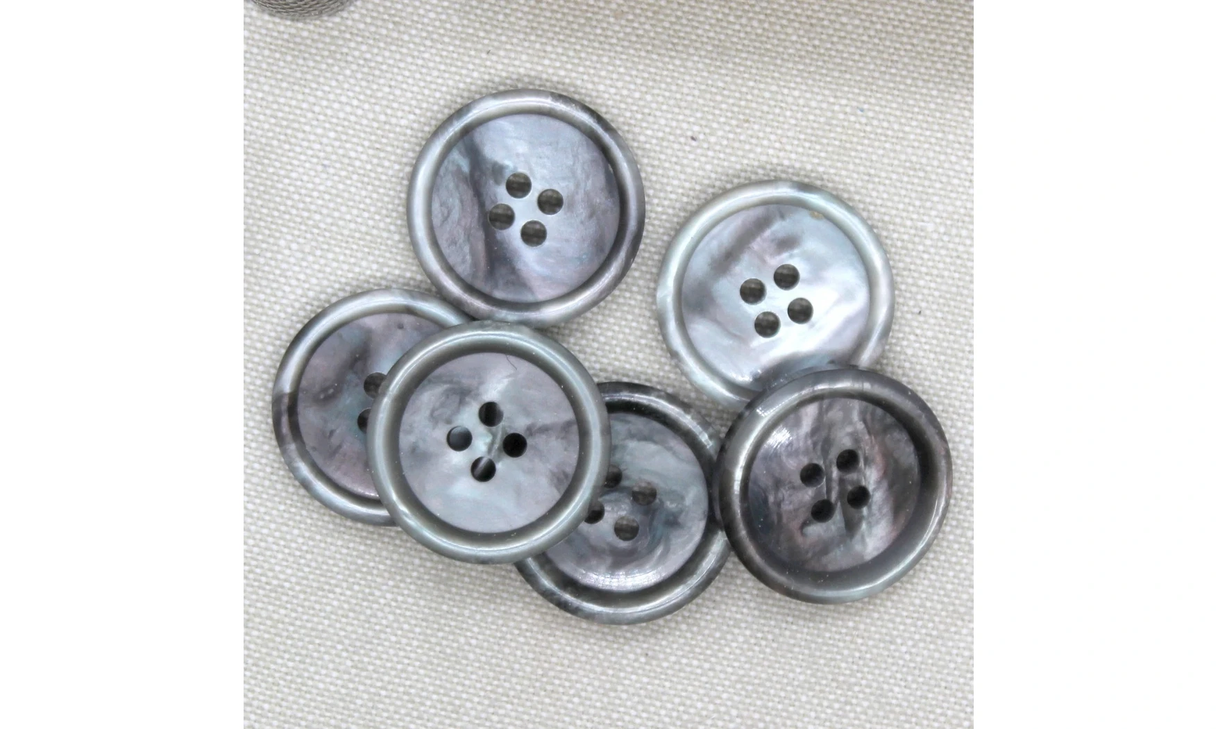 6 Boutons / 25MM / Gris irisé