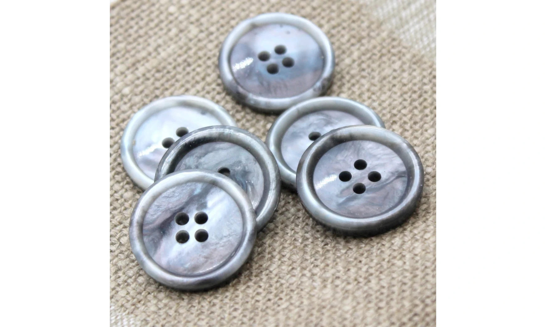 6 Boutons / 25MM / Gris irisé