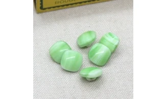 6 Boutons / 11MM / Verre Carré vert
