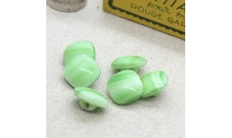 6 Boutons / 11MM / Verre Carré vert