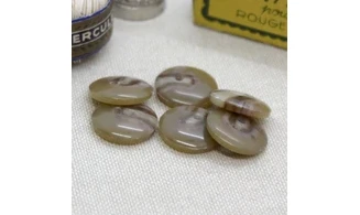 6 boutons / 15MM / Brun