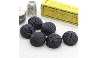 6 boutons / 22MM / Verre noir