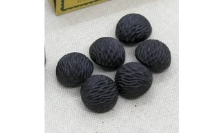 6 boutons / 18MM / Verre noir