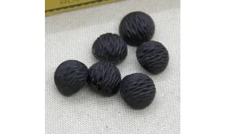 6 boutons / 13MM / Verre noir