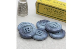 6 boutons / 23MM / Bleu marbré