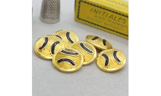 6 boutons / 22MM / Métal doré