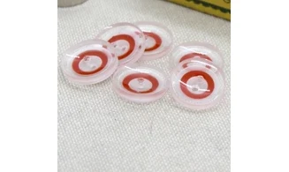 6 boutons / 18MM / Translucide "Anneau"