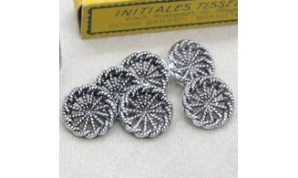 6 boutons / 21MM / Argenté "Corde"